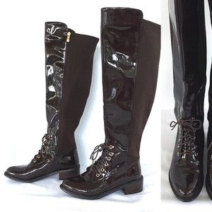 Easos Geal Sz 7.5 Knee High Boots Patent Leather
